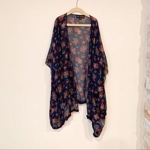 Kohl’s Floral Kimono Navy Size X-Small